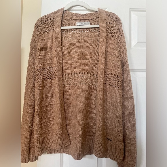 ABERCROMBIE & FITCH BROWN OVERSIZED CARDIGAN SIZE XS - Picture 1 of 3